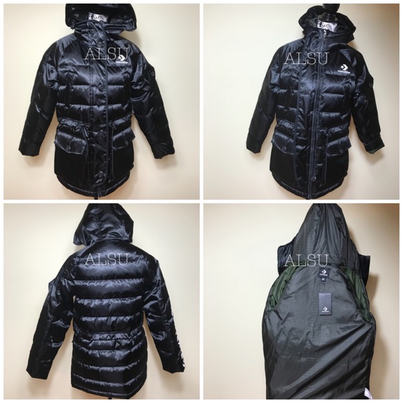 Converse 🔥SALE!🔥 Iridescent Sideline Down Jacket Black Women's Size S XS - Picture 5 of 9